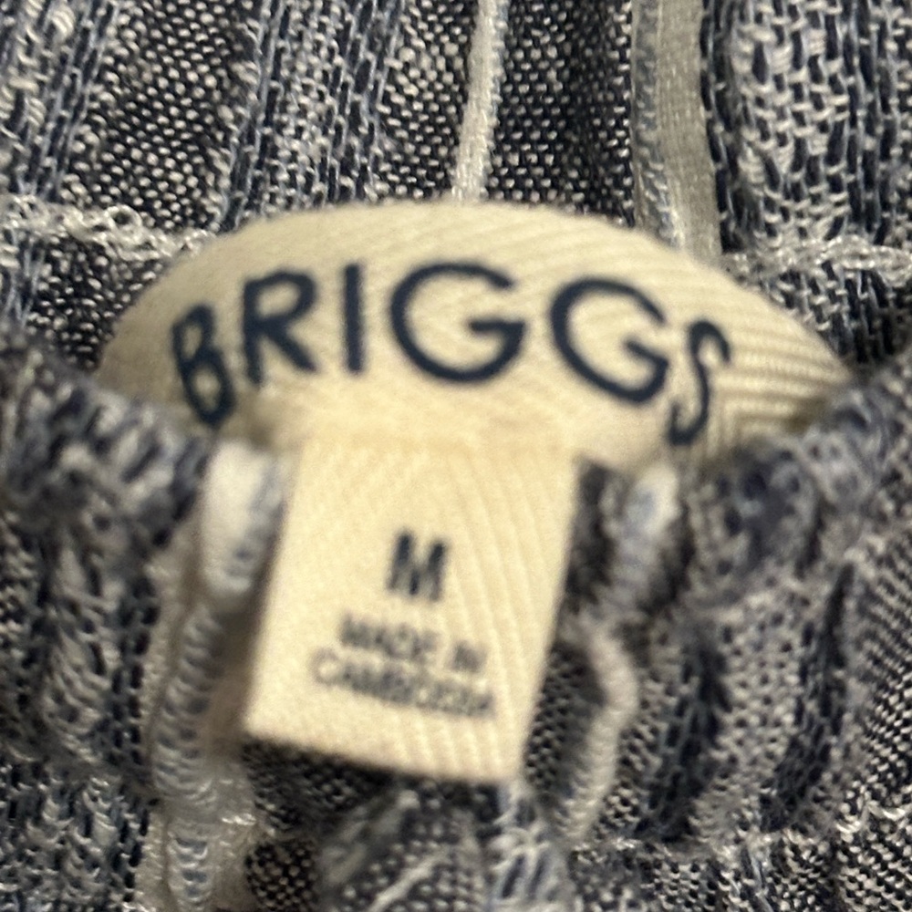Briggs New York Navy/White & Tan/White Striped Pants M - Picture 4 of 12